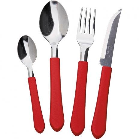 Jogo De Talheres Faqueiro 20 Peças Vermel...
