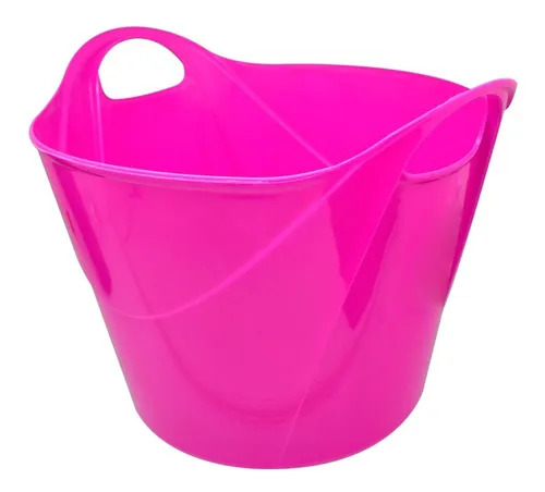 Balde Flexível Plástico 16 Litros Rosa 839