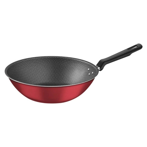 Panela Wok 28cm Com Cabo Sem Tampa Vermel...