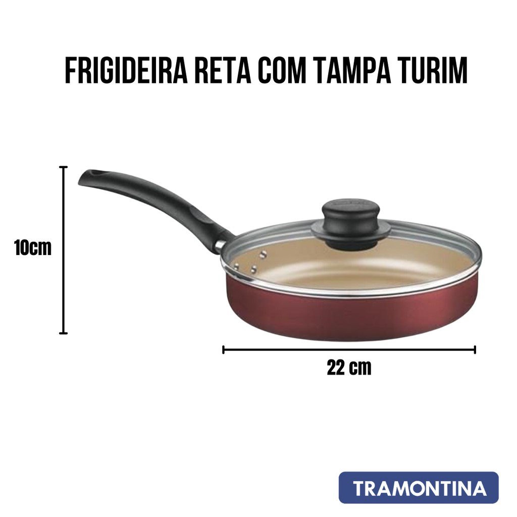 Frigideira Reta Tramontina Com Tampa 22cm...
