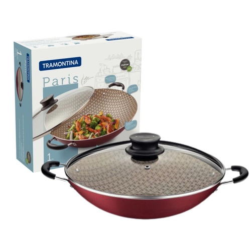 Panela Wok Tramontina 32cm Antiaderente P...