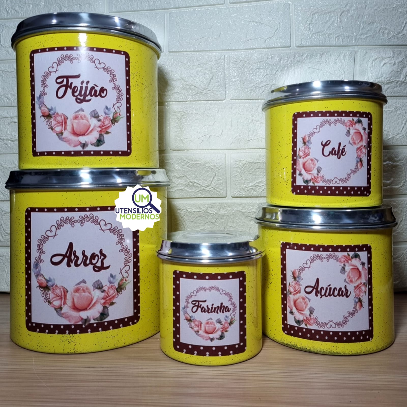 Jogo de Mantimentos 5 Peças Alumínio Amar...