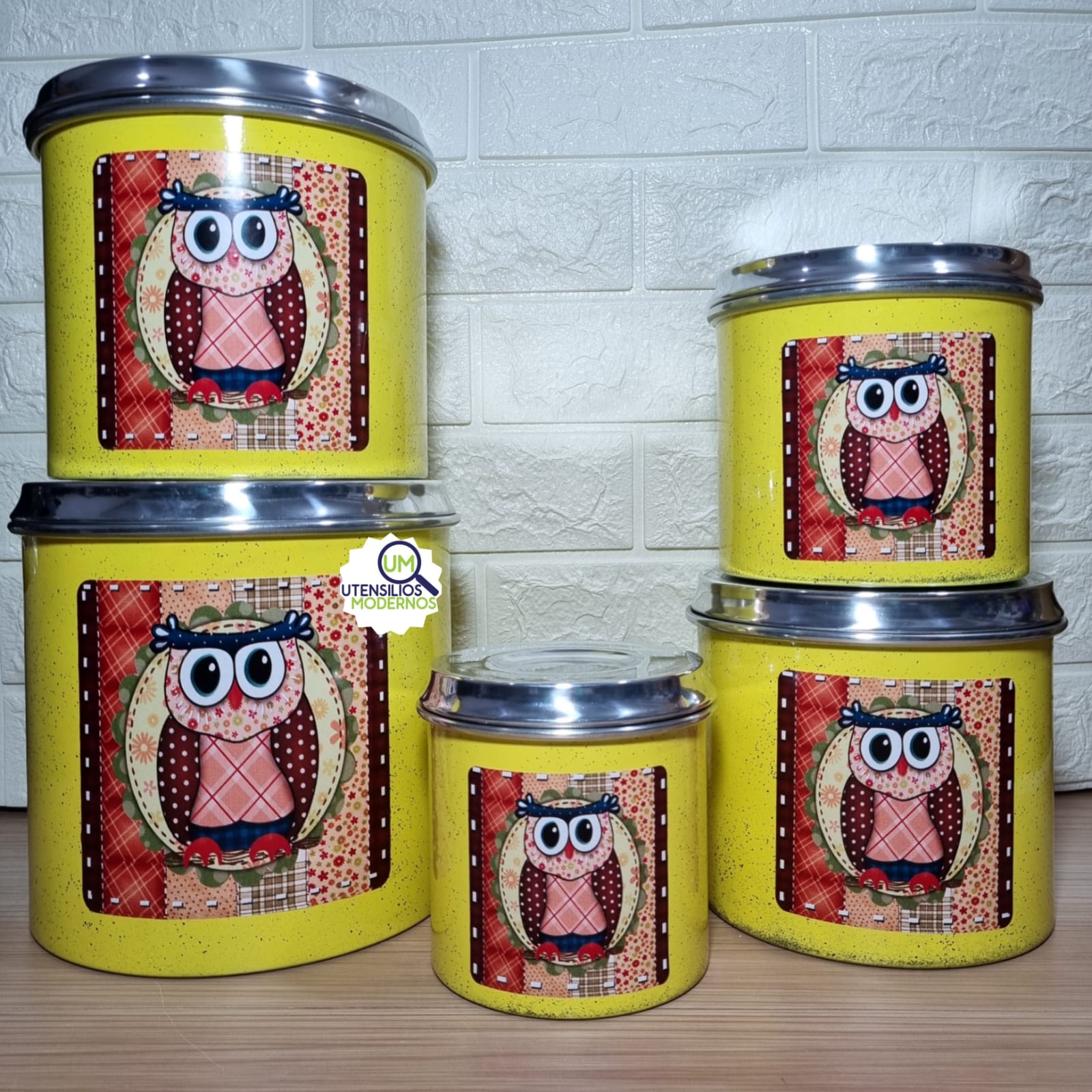 Jogo de Mantimentos Alumínio Amarelo Coru...