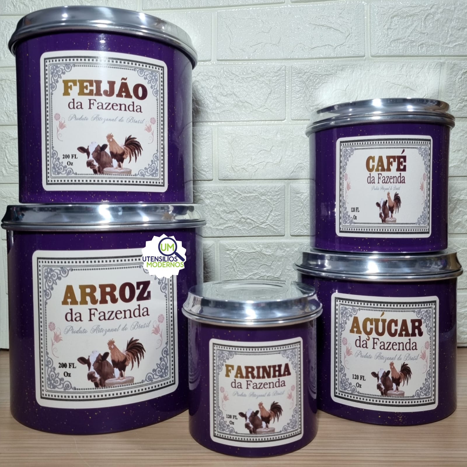 Jogo de Mantimentos Alumínio Roxo Fazenda...