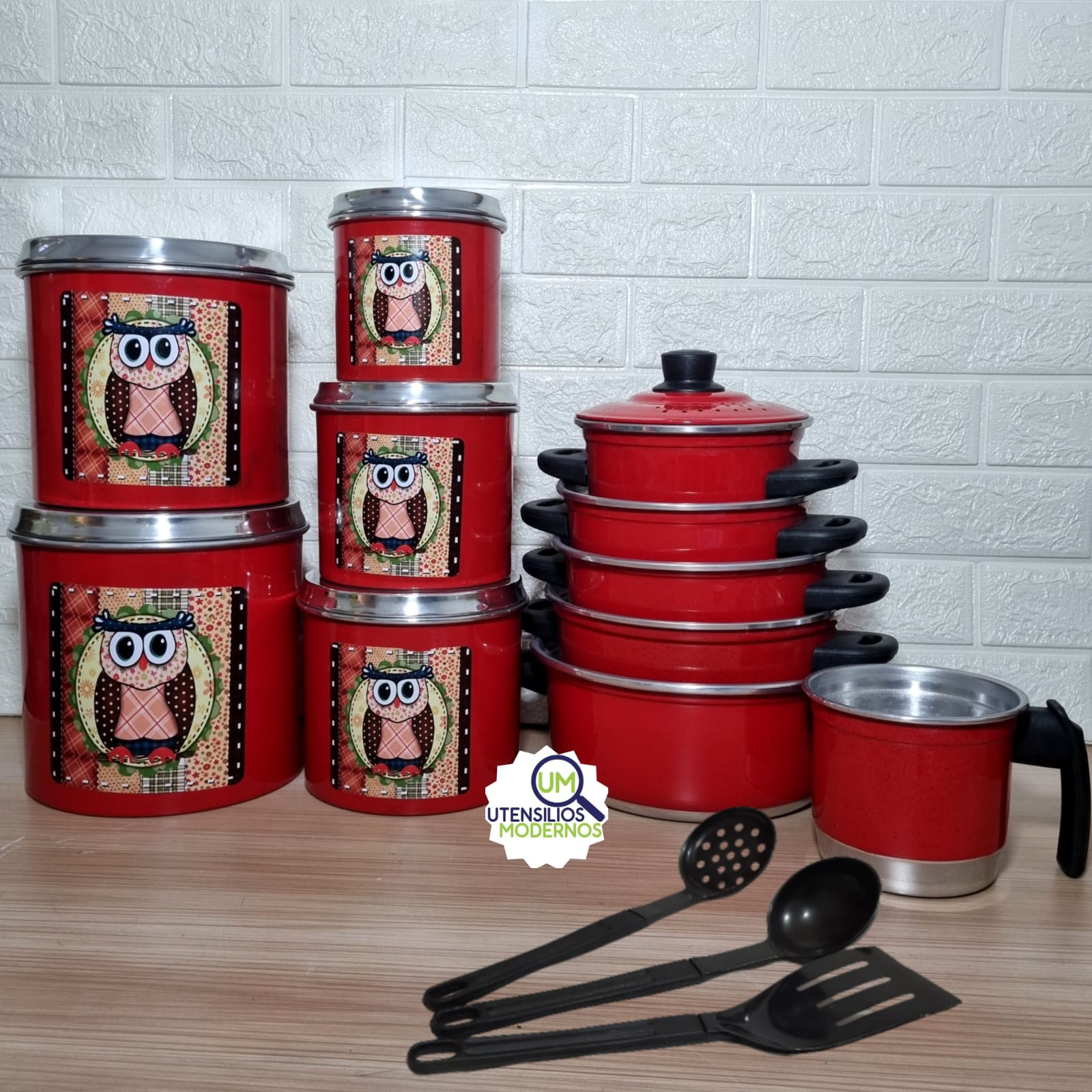 Jogo de Panela Vermelho 5 pçs + Fervedor ...