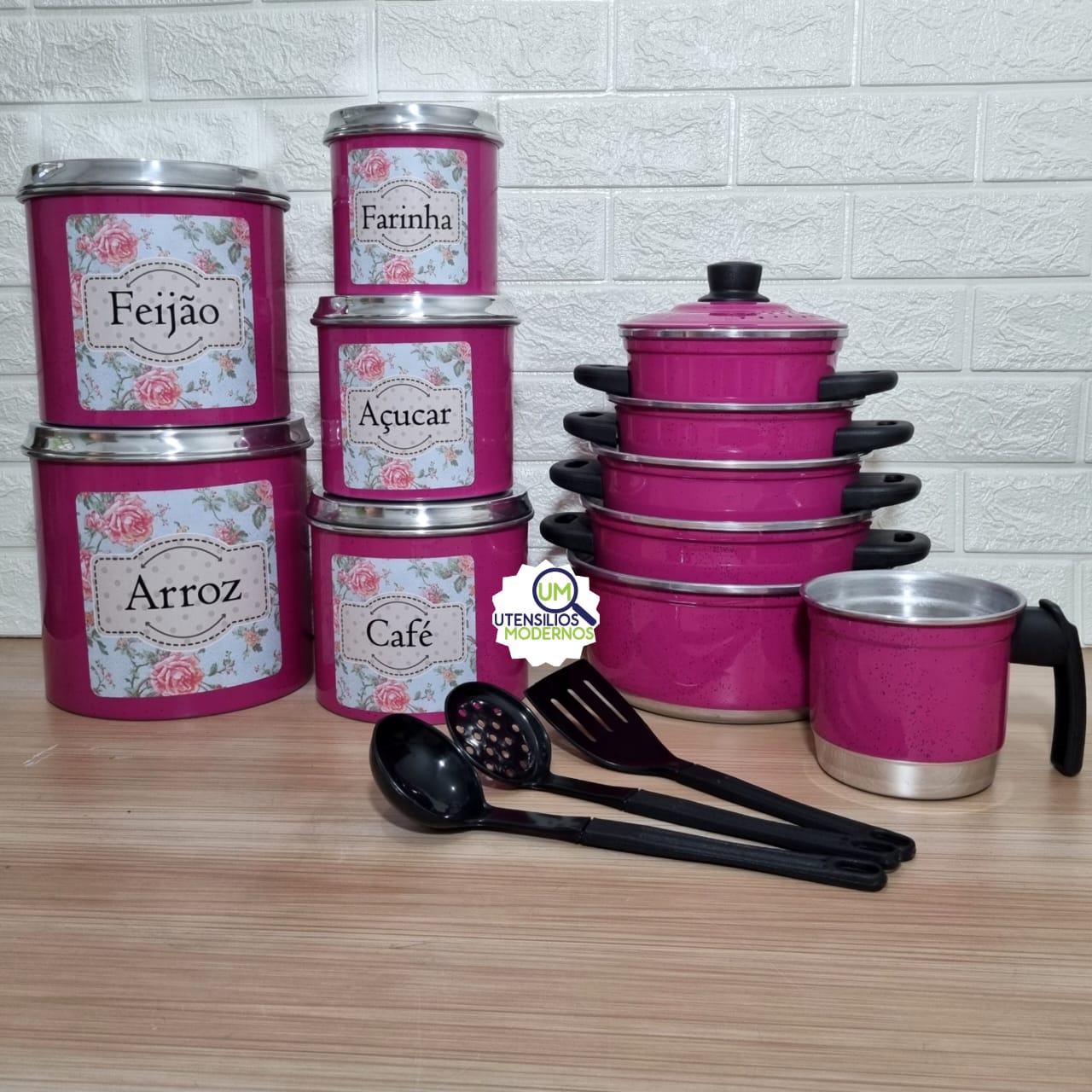 Jogo de Panela Rosa Pink 5 Pçs + Ferv + J...