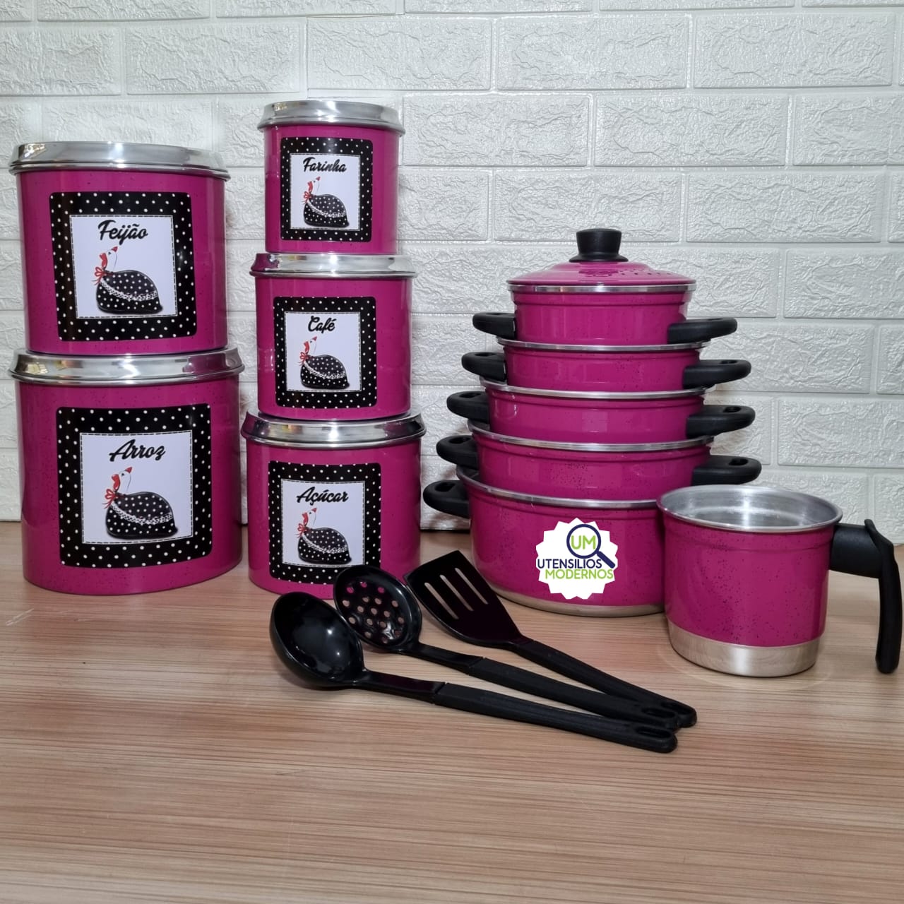 Jogo de Panela Rosa Pink 5 Pçs + Ferv + J...