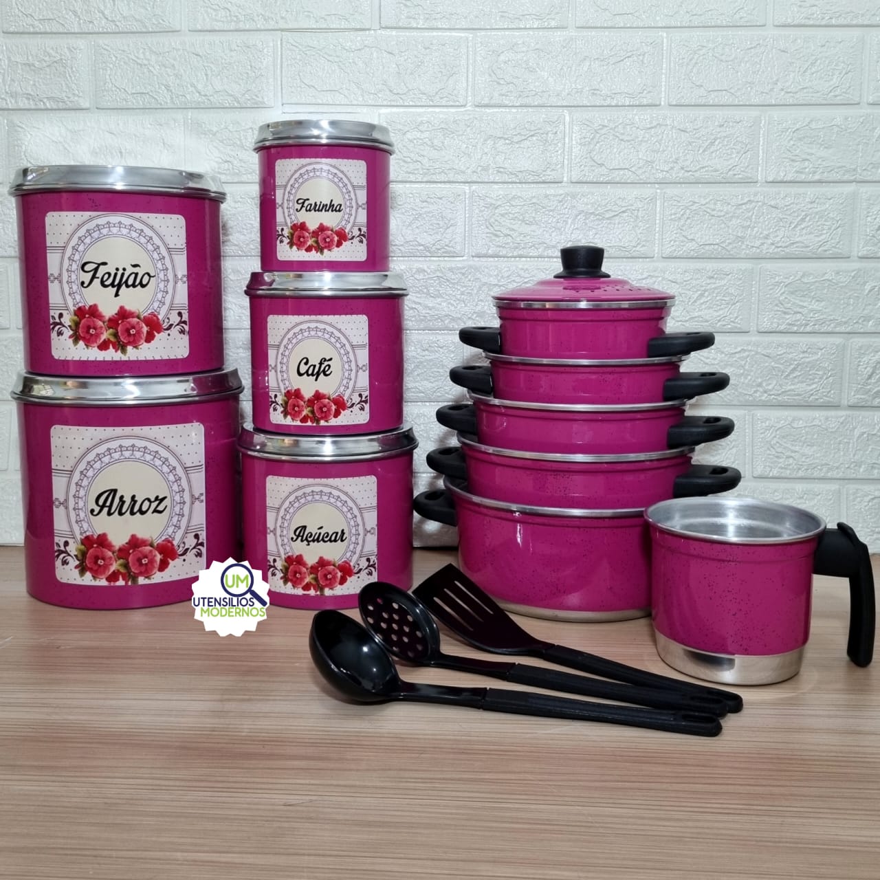 Jogo de Panela Rosa Pink 5 Pçs + Ferv + j...