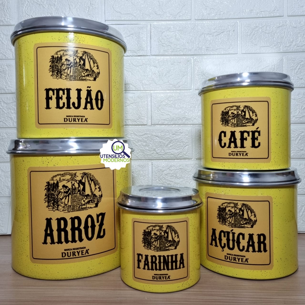 Jogo de Panela 5 Pçs Amarelo + Jogo de  M...