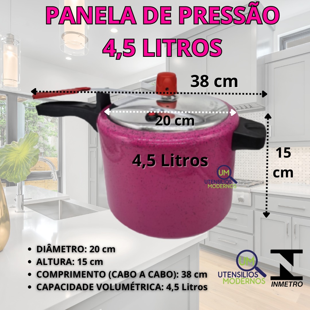 Panela de Pressão 4,5 Litros Rosa + Mini ...