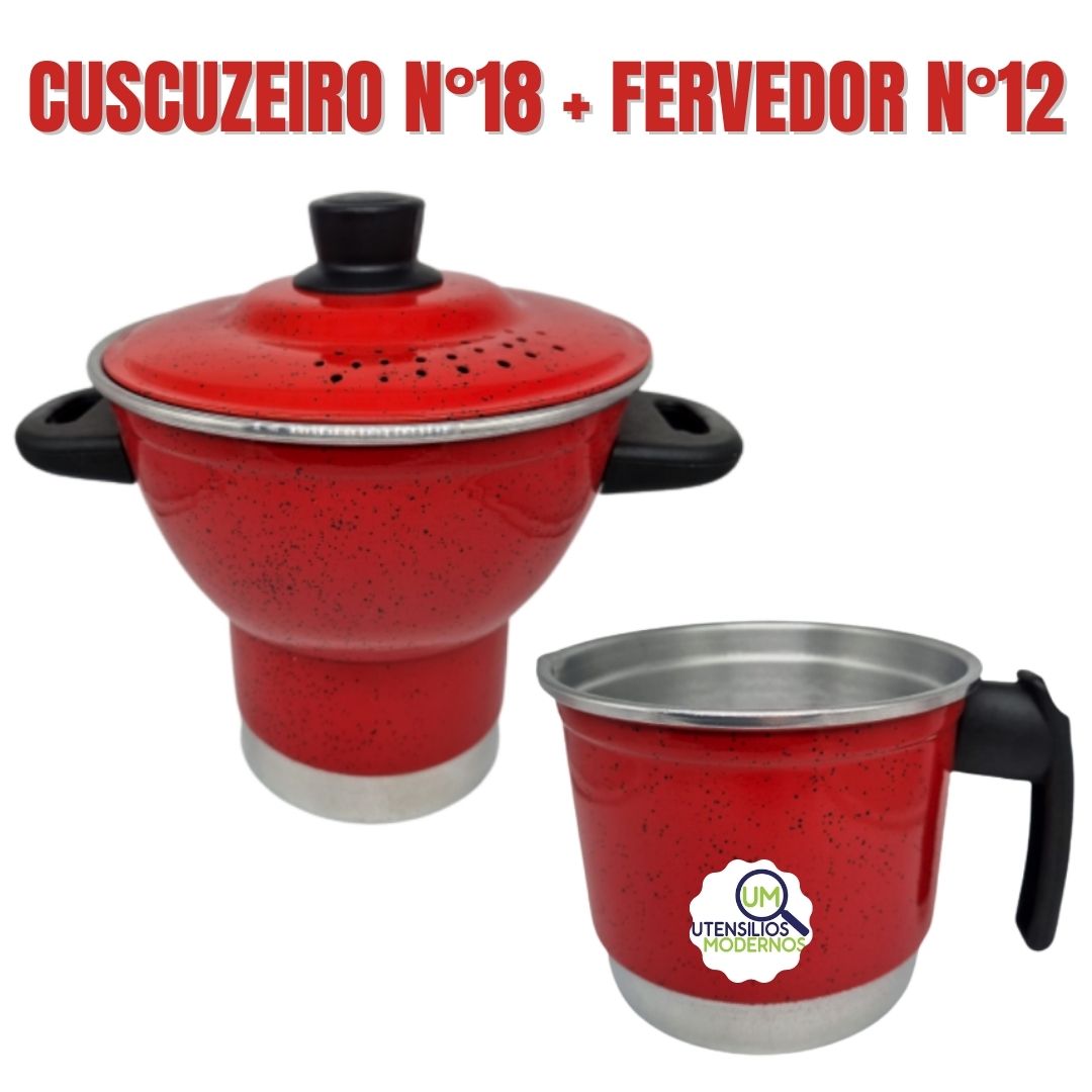 Cuscuzeiro Nordestino Alumínio Vermelho n...
