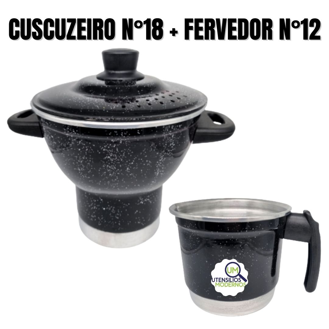 Cuscuzeiro Nordestino Alumínio Preto nº18...