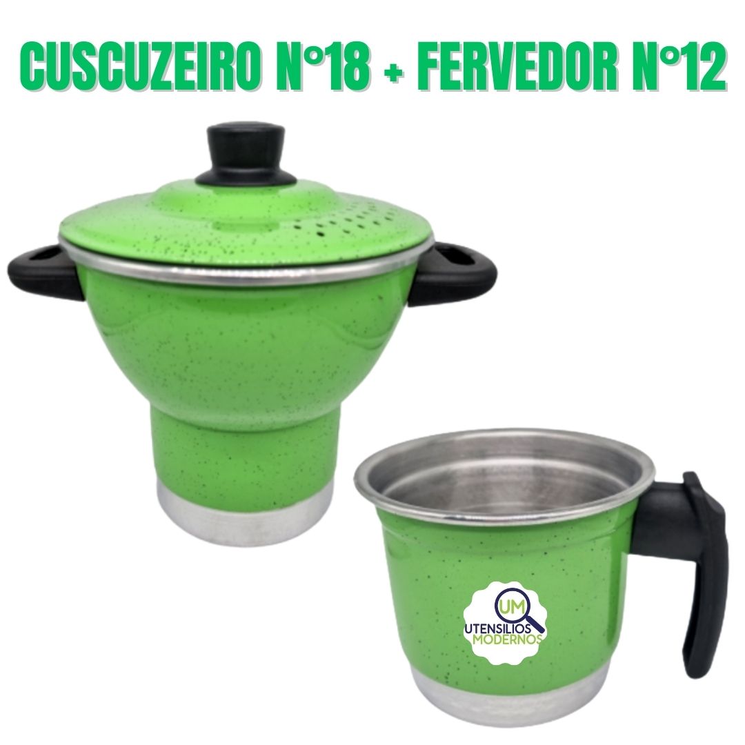 Cuscuzeiro Nordestino Alumínio Verde nº18... Cuscuzeiro Nordestino Alumínio Verde nº18...