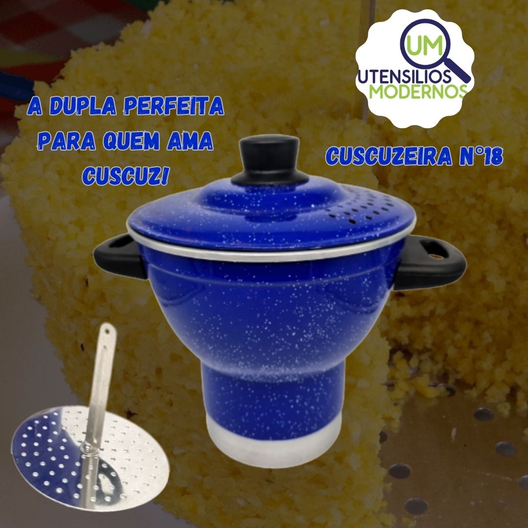 Cuscuzeiro Nordestino Alumínio Azul nº18 ...