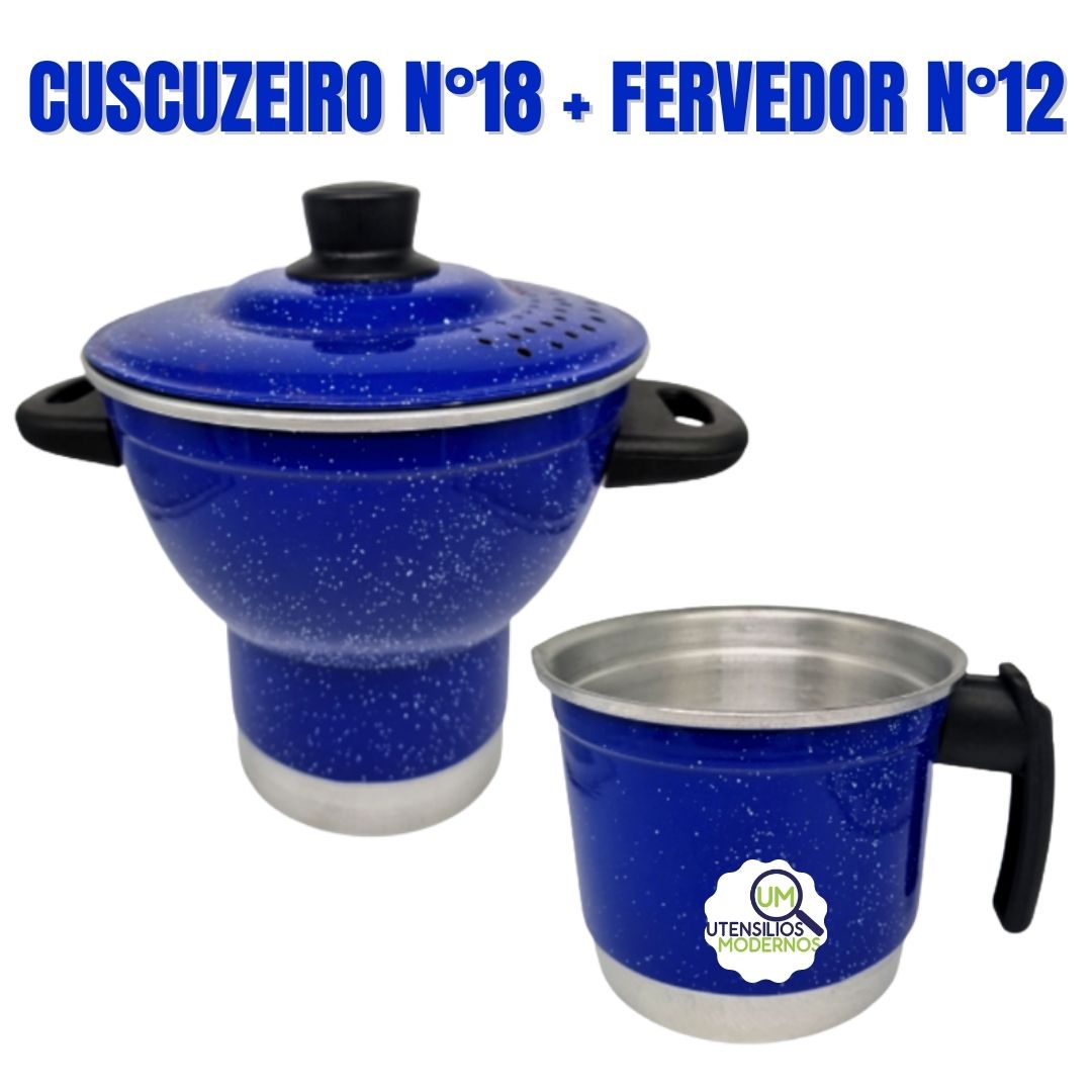 Cuscuzeiro Nordestino Alumínio Azul nº18 ...