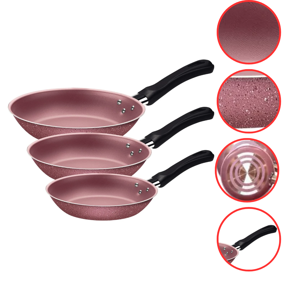 Jogo de Frigideiras Antiaderente 3 Peças ...