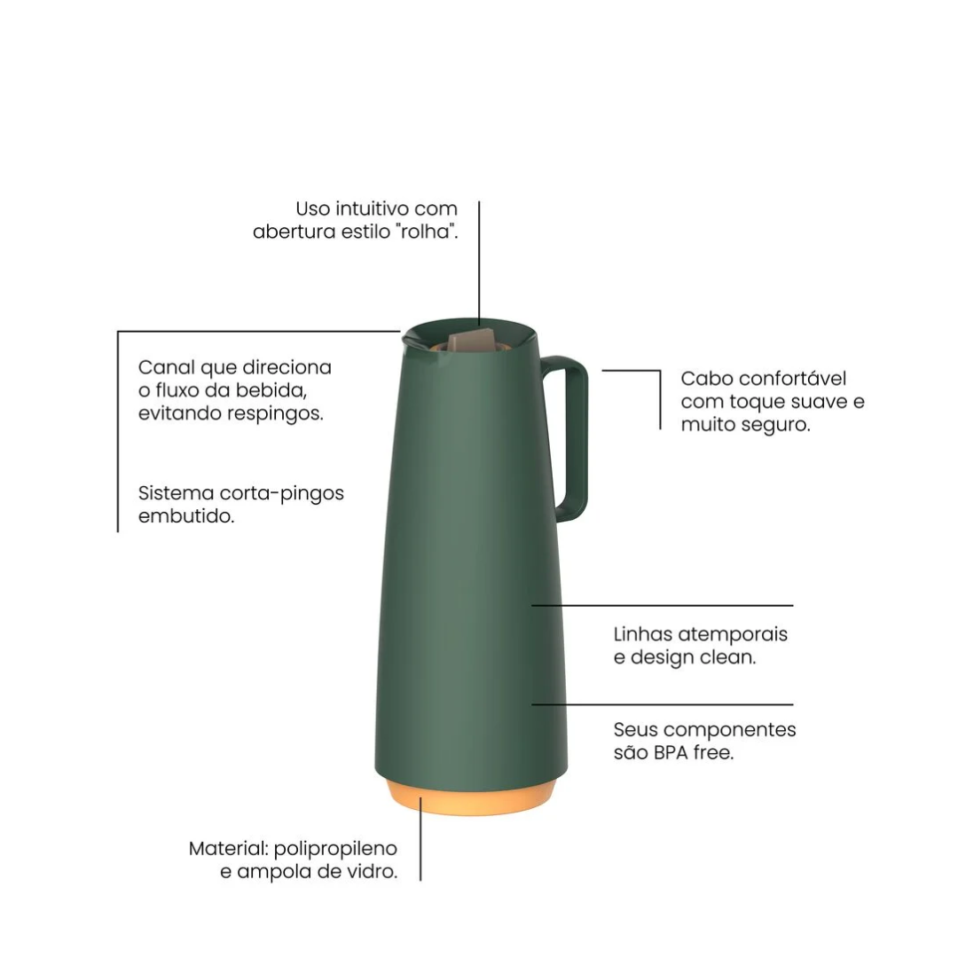 Bule Térmico Verde Exata 1 Litro Tramontina
