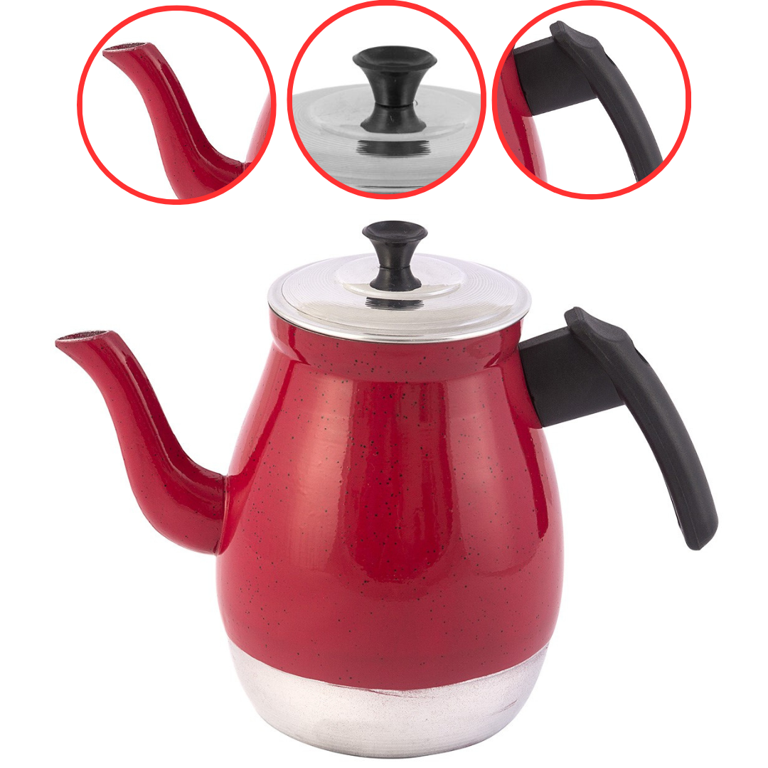 Bule de Café em Alumínio N°8 1,5 L Vermel...