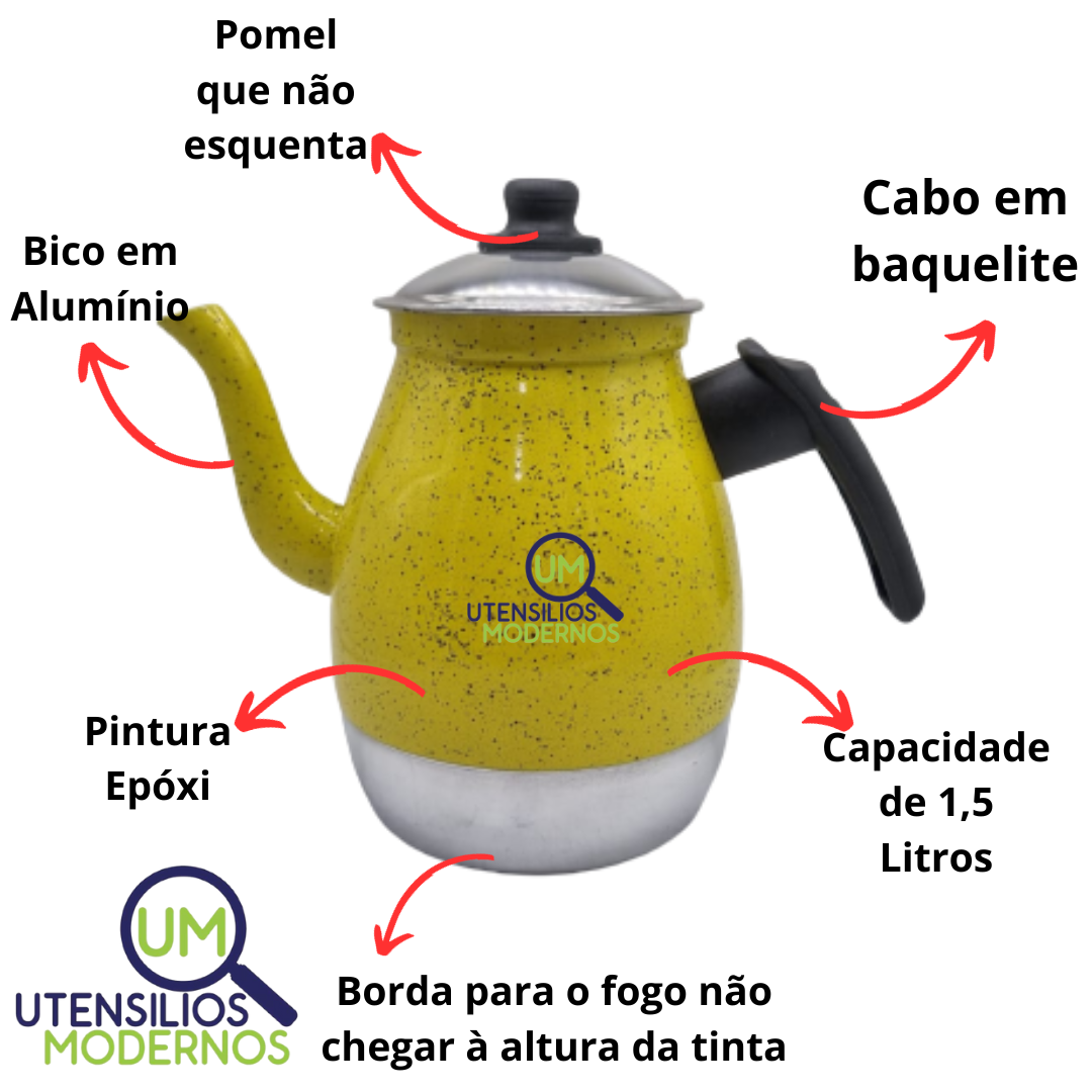 Bule de Café em Alumínio N°8 1,5 L Amarel...