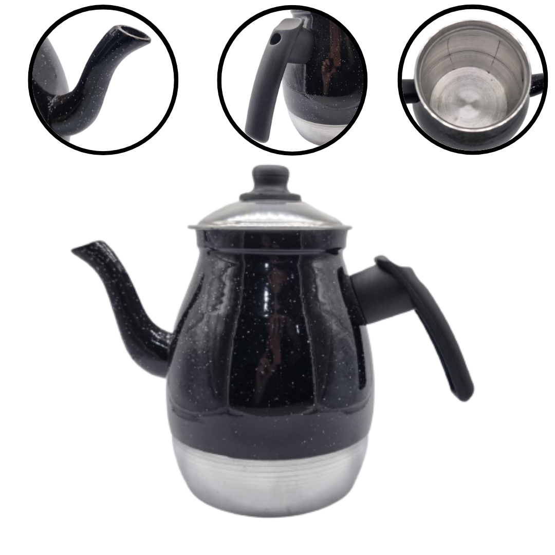 Bule de Café em Alumínio Preto Liso n°8 1...