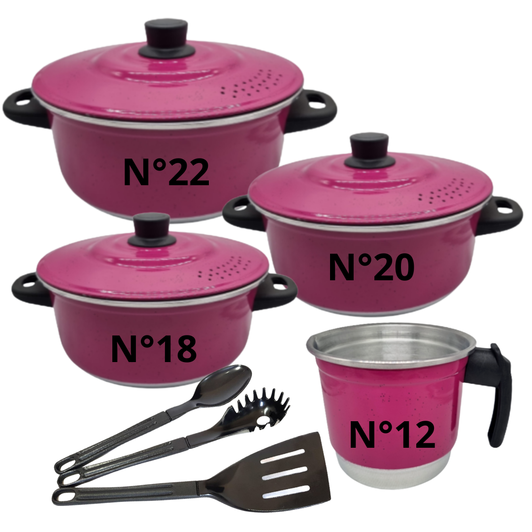 Jogo De Panelas de Alumínio Rosa Pink 18 ...