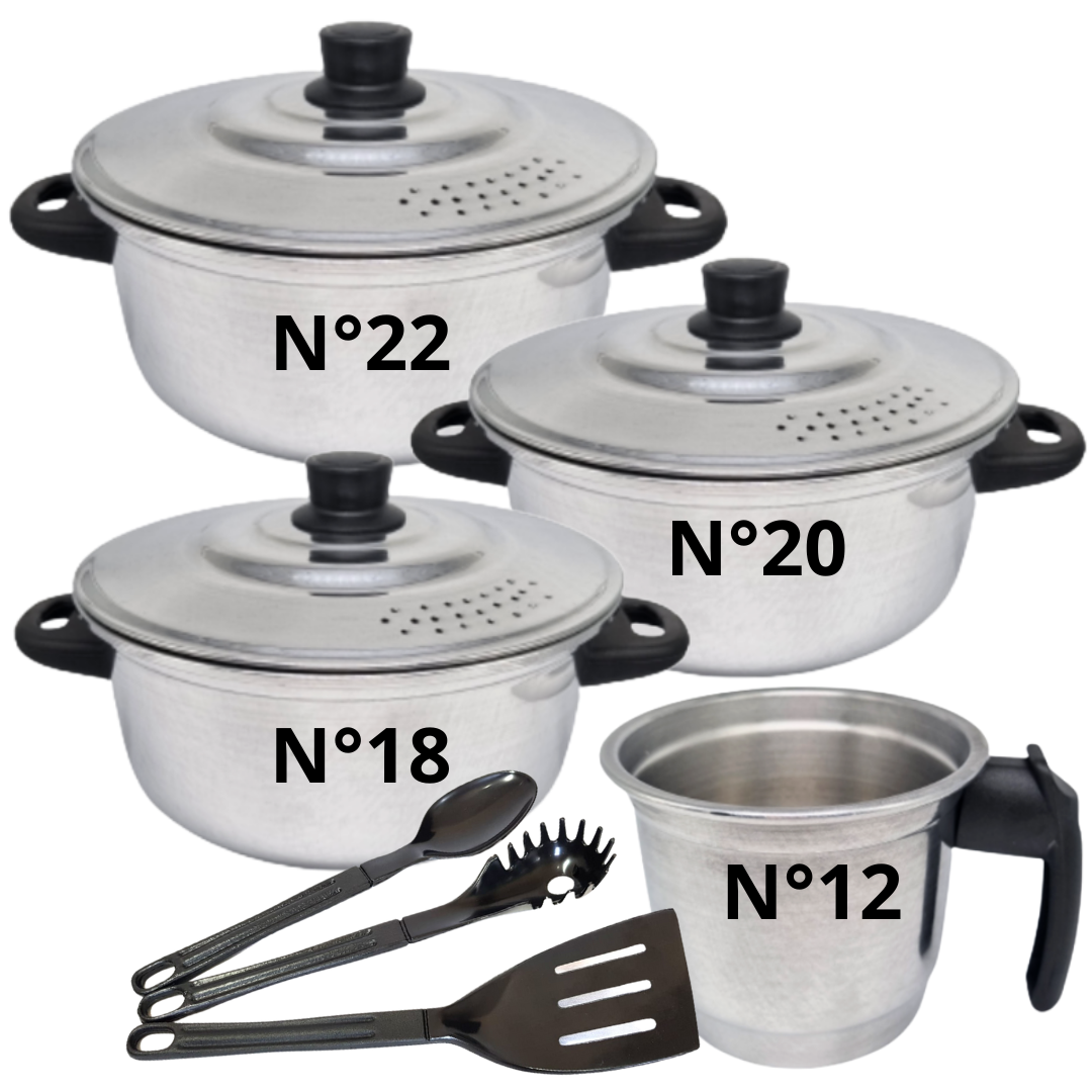 Jogo De Panelas de Alumínio Polido 18 a 2...