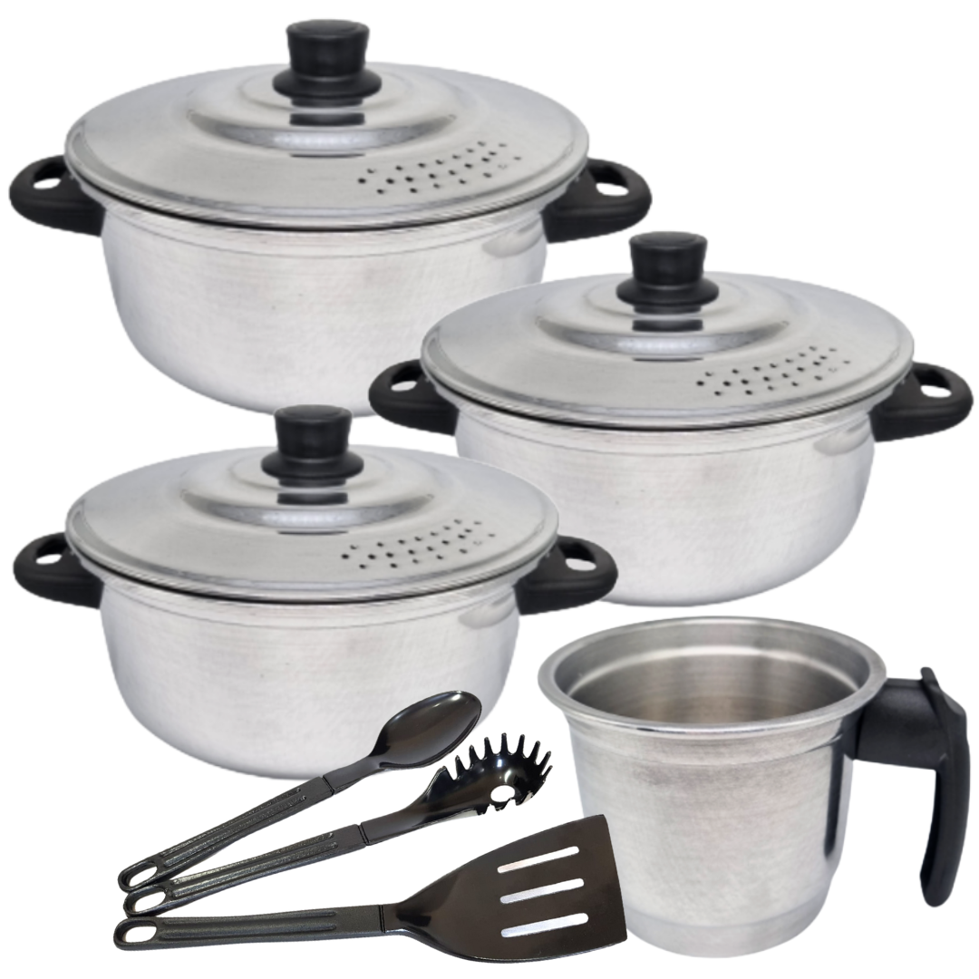 Jogo De Panelas de Alumínio Polido 18 a 2...