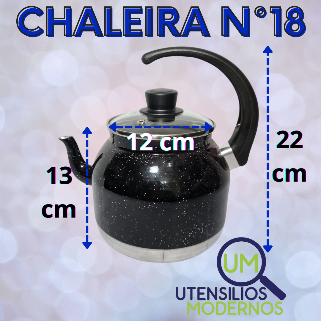 Chaleira de Café Alumínio Preto Liso  N°1...