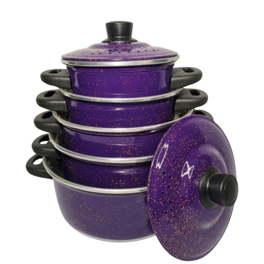 Jogo de Panelas de Alumínio 5 Peças Roxo ... Jogo de Panelas de Alumínio 5 Peças Roxo ...