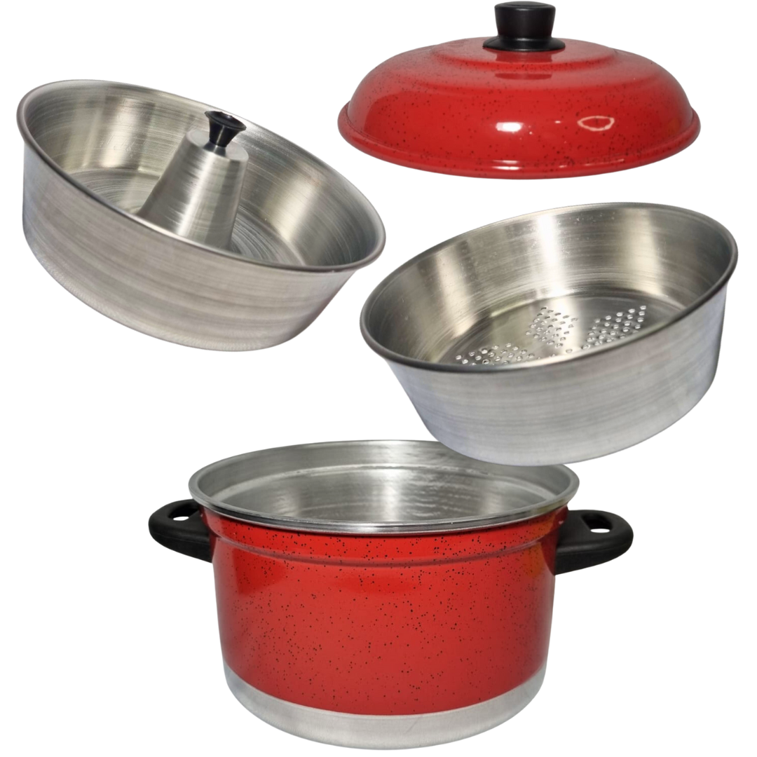 Panela multiuso 3 em 1 de Alumínio Vermelho