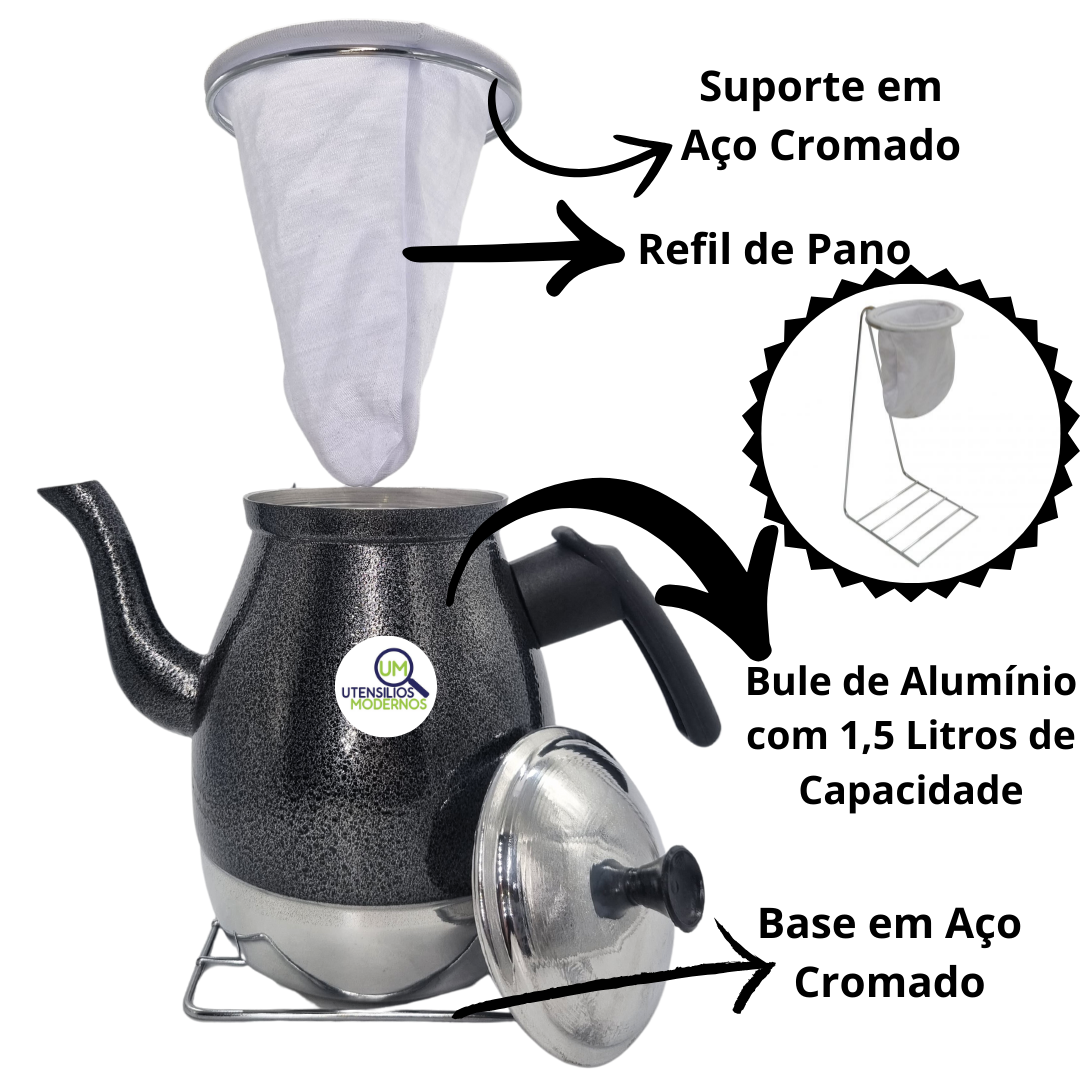 Bule de Café em Alumínio N°8 Craqueado 1,...