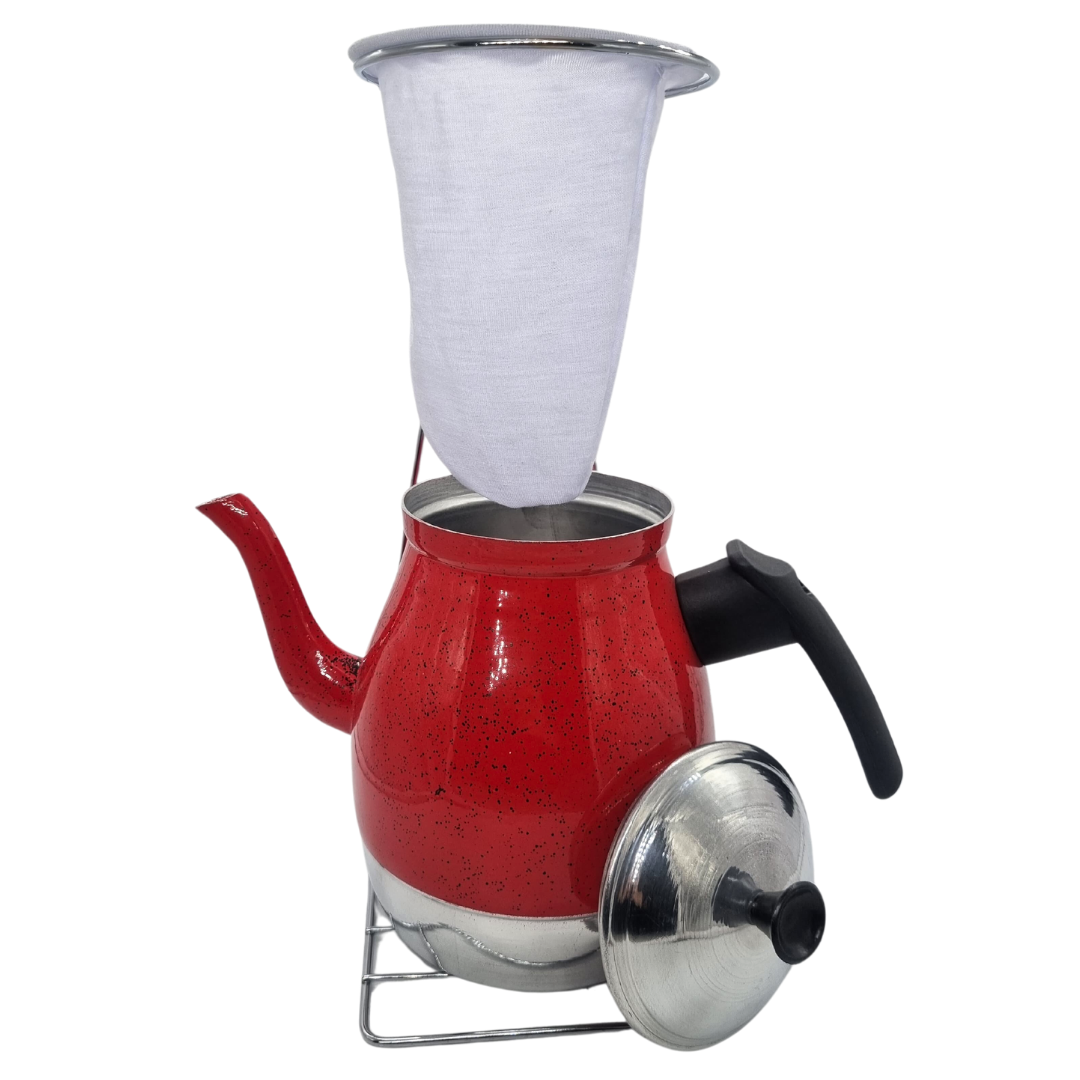 Bule de Café em Alumínio N°8 Vermelho 1,5...