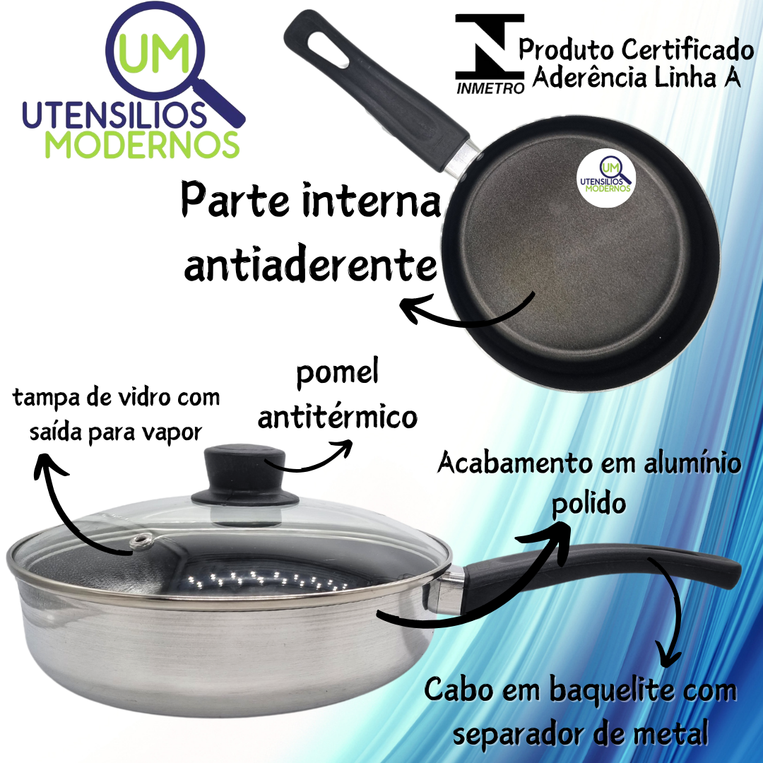 Conjunto de Frigideiras Antiaderente 3 pç...