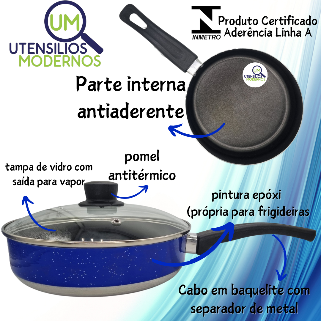 Conjunto de Frigideiras Antiaderente 3 pç...