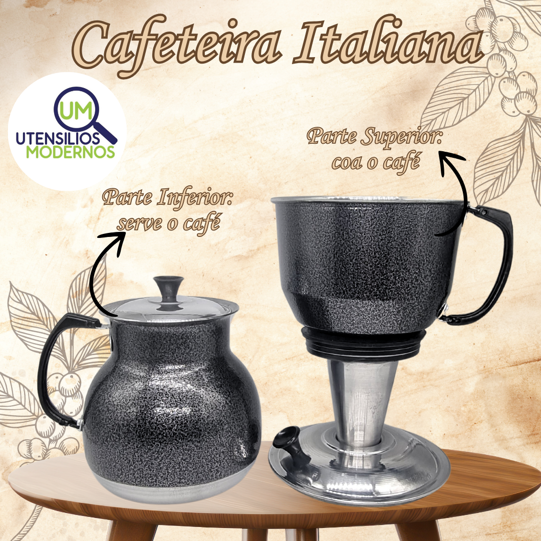 Cafeteira Italiana de Alumínio Craqueado 1 L