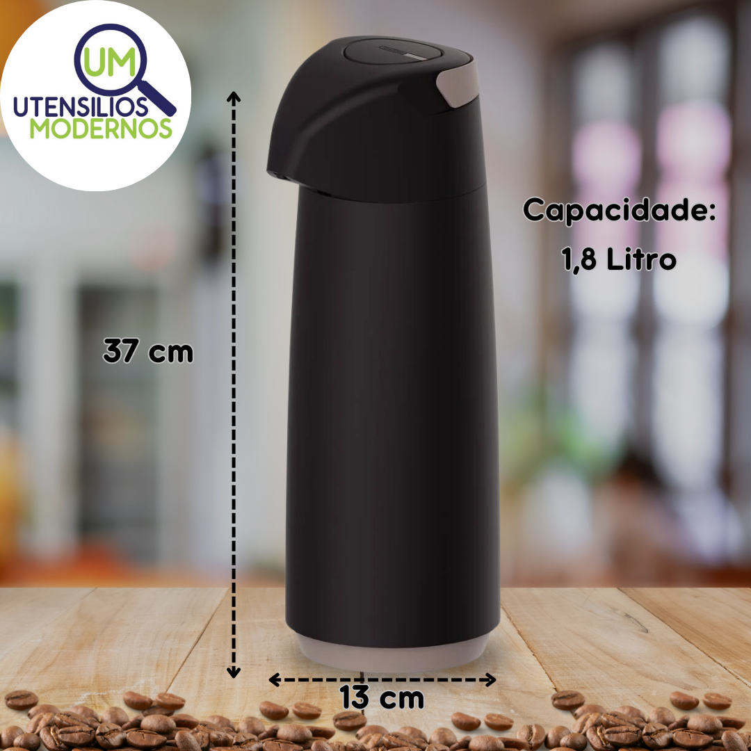 Garrafa Térmica Preto Exata 1,8 Litros co...