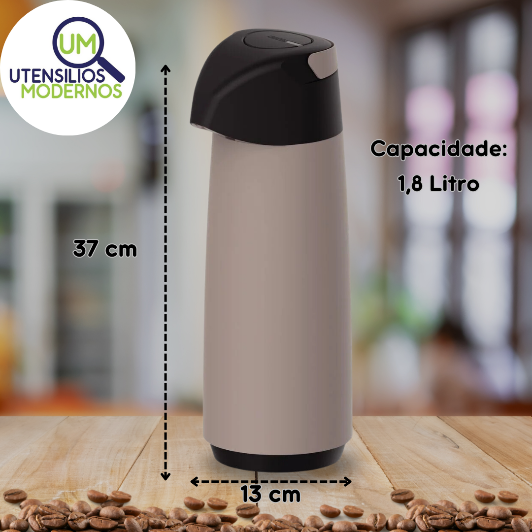 Garrafa Térmica Bege Exata 1,8 Litros com...