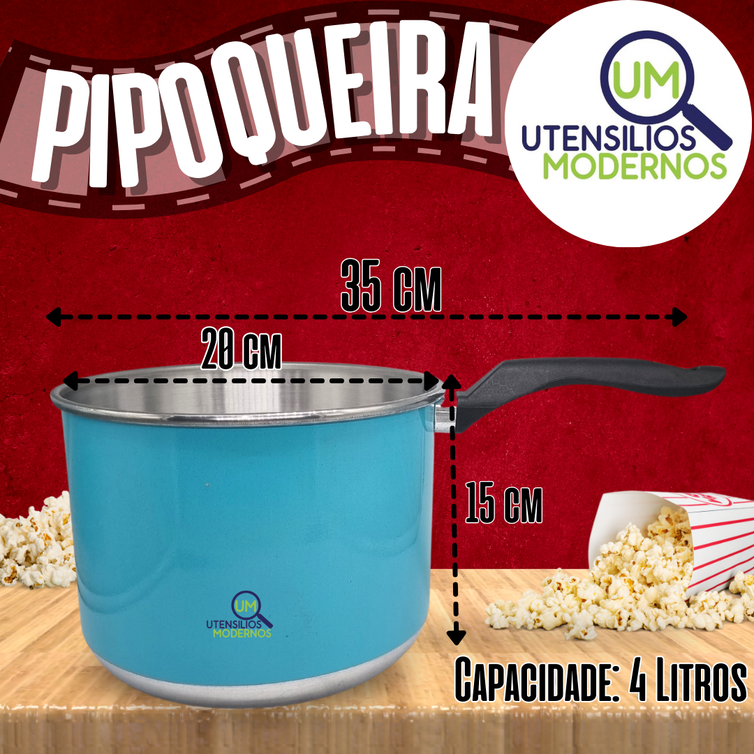 Pipoqueira N°20 Tiffany Alumínio com Tamp... Pipoqueira N°20 Tiffany Alumínio com Tamp...