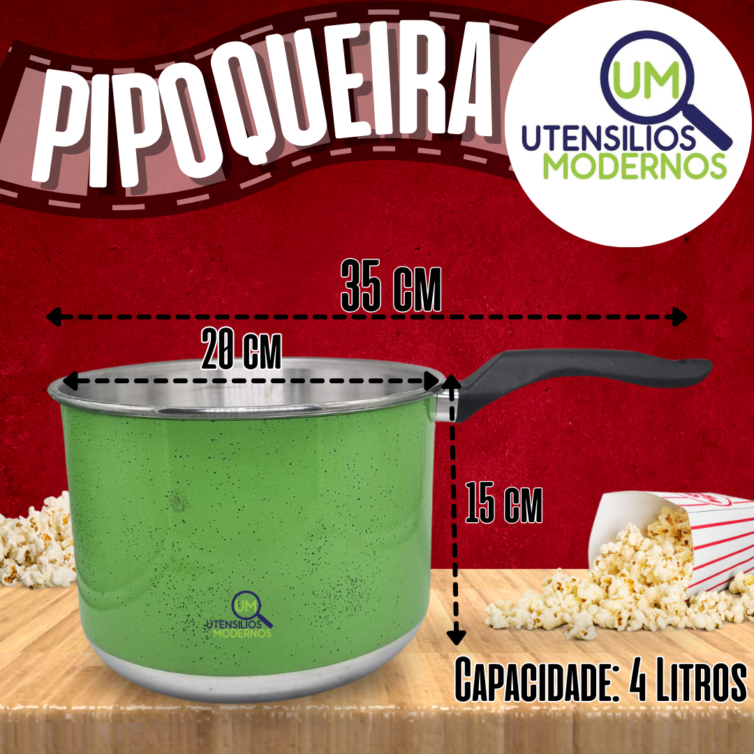 Panela Pipoqueira N°20 Verde Alumínio com...