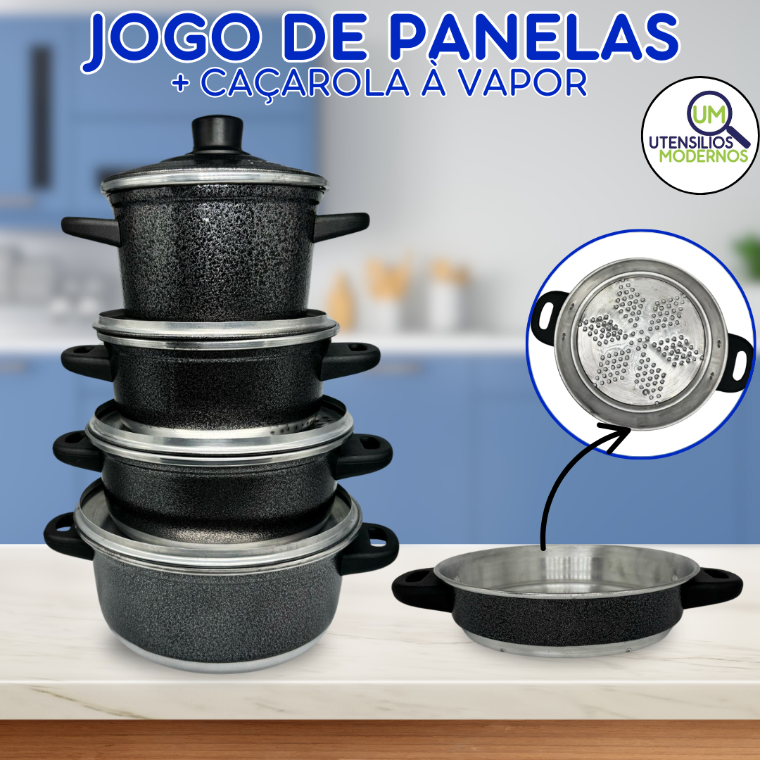 Jogo de Panelas de Alumínio 4 Peças com C...