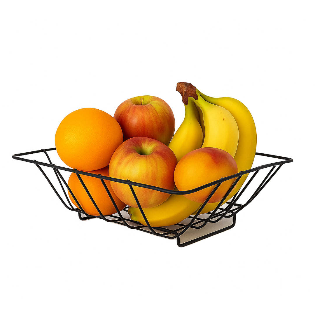 Fruteira de Mesa Quadrada em Aço Cromado ...