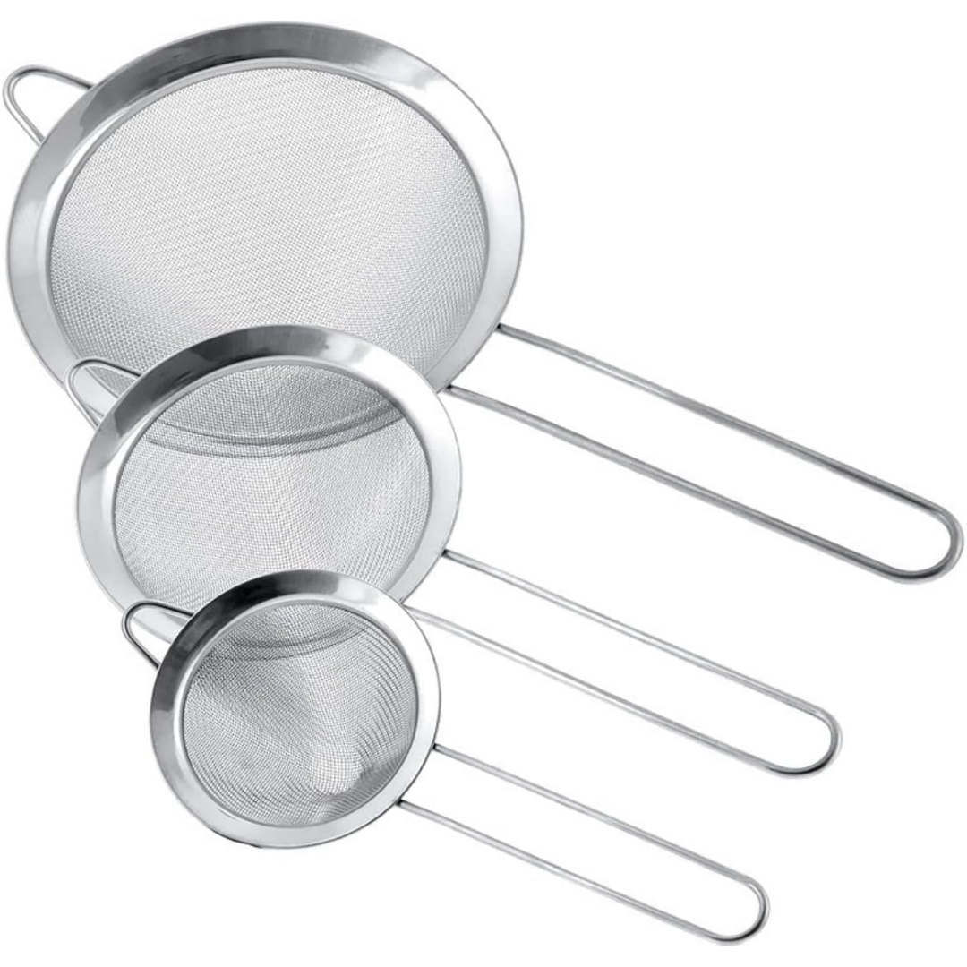 Kit Peneiras de Aço Inox 3 Peças Redonda ...