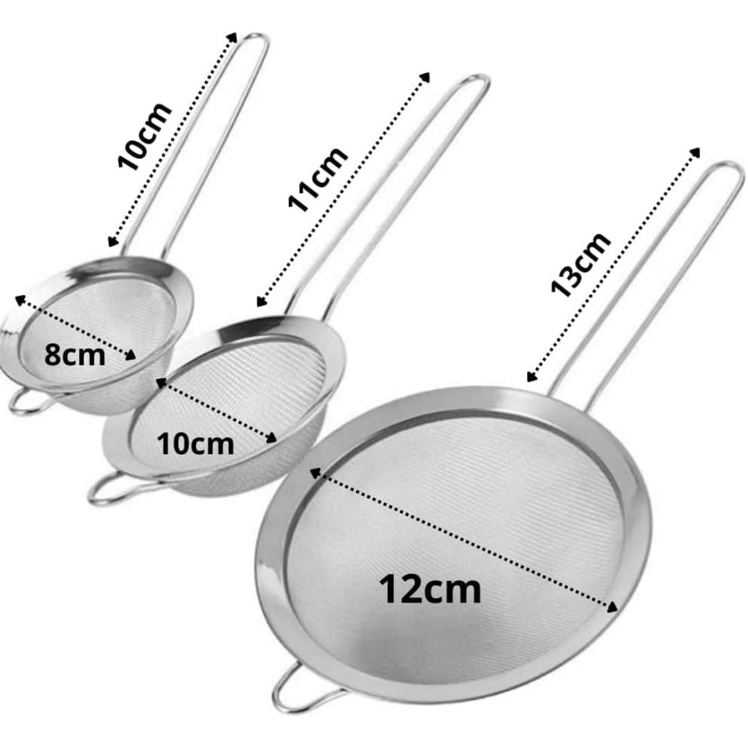 Kit Peneiras de Aço Inox 3 Peças Redonda ...