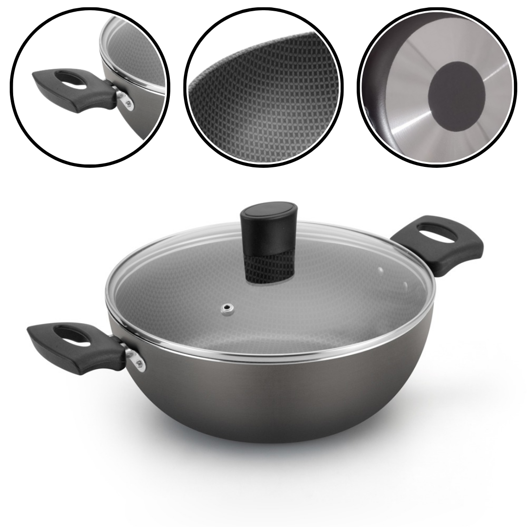 Panela Wok Antiaderente N°24 com Tampa de...