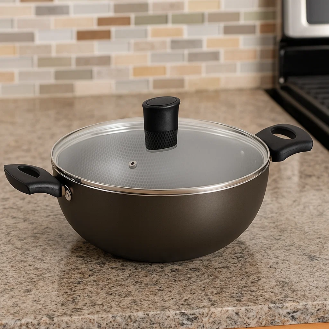 Panela Wok Antiaderente N°24 com Tampa de...