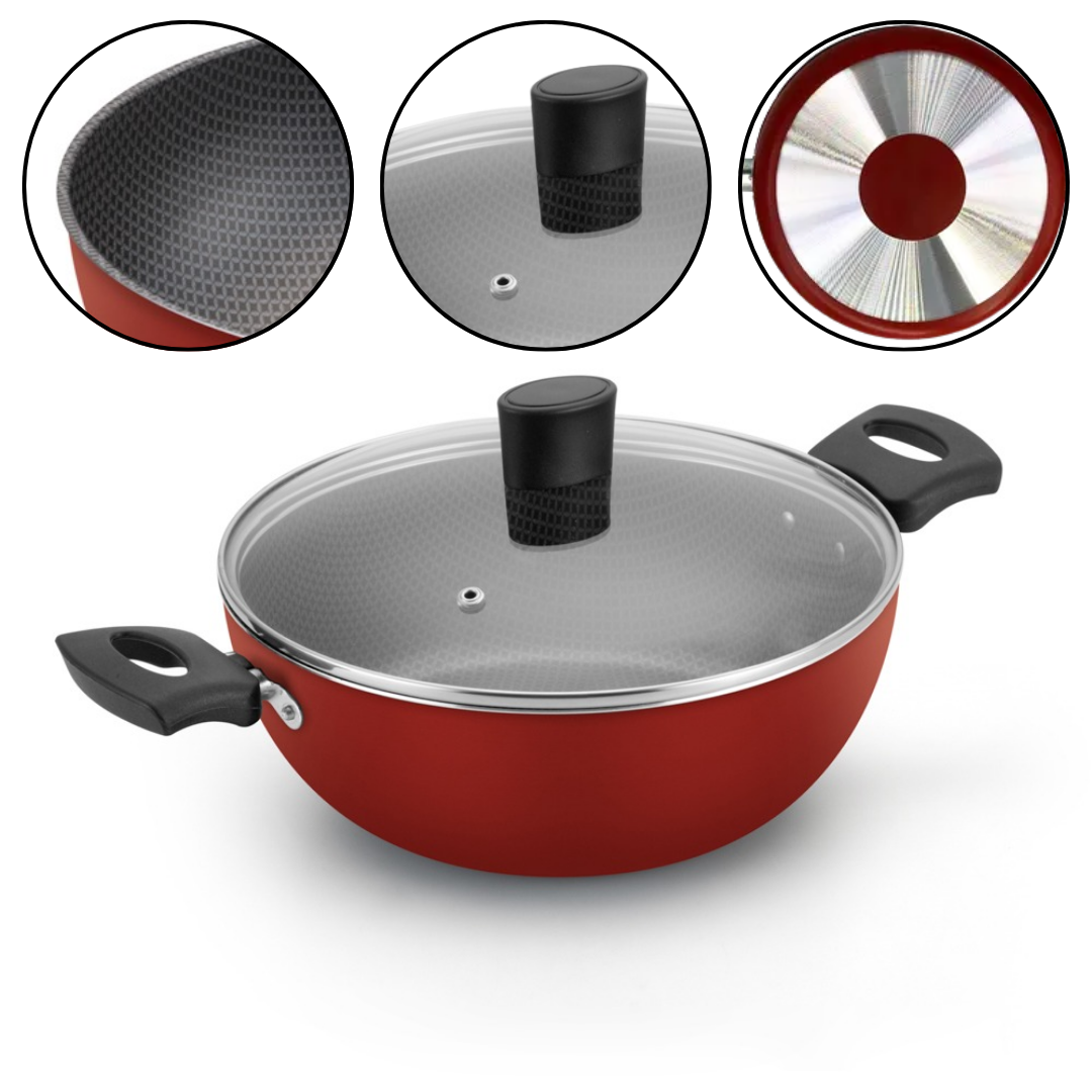 Panela Wok Antiaderente N°24 com Tampa de...