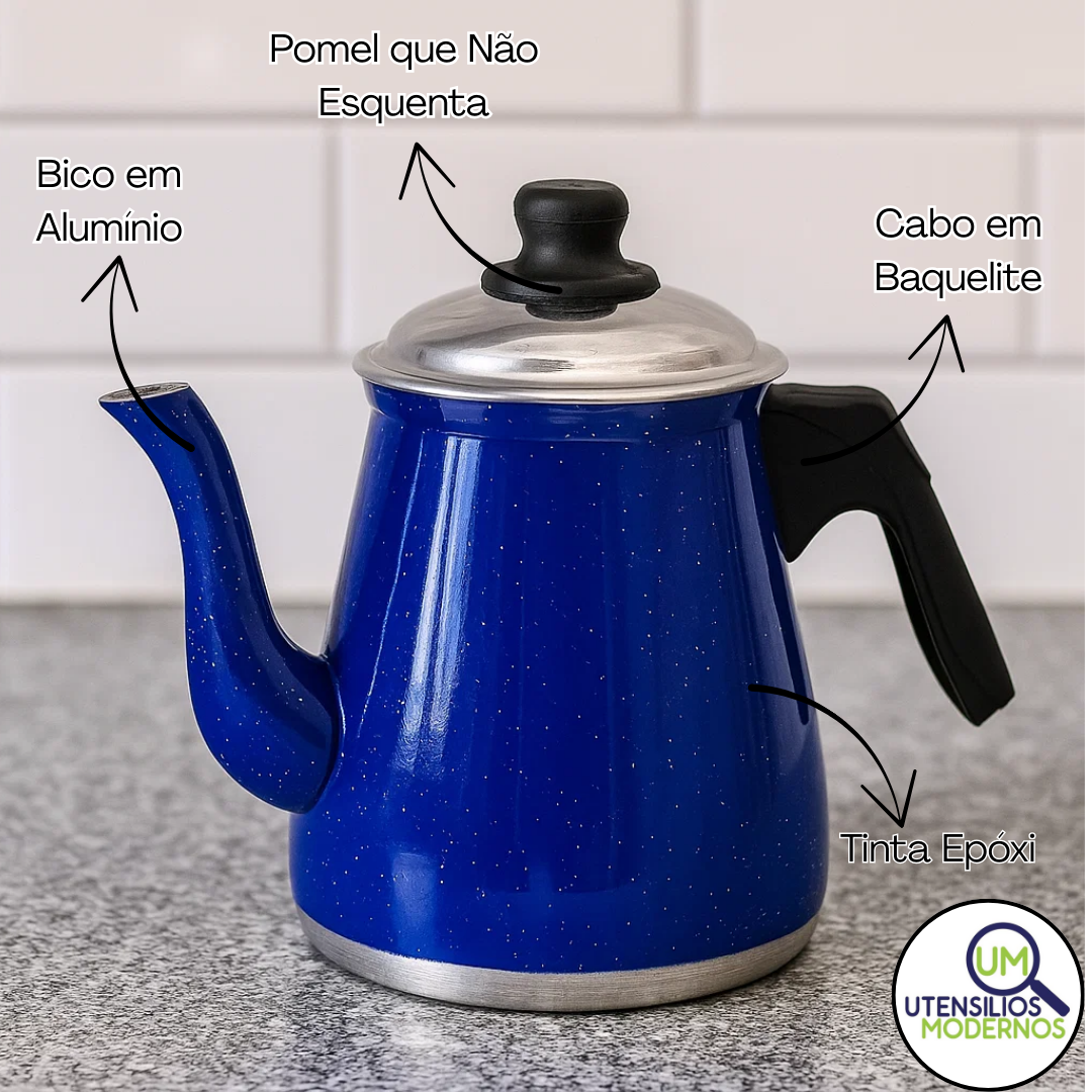 Bule de Café em Alumínio N°4 Azul 1,1L Al...