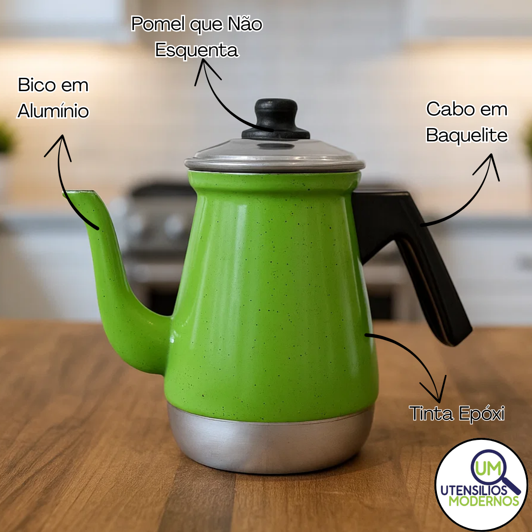 Bule de Café em Alumínio N°6 Verde 1,2 L ...