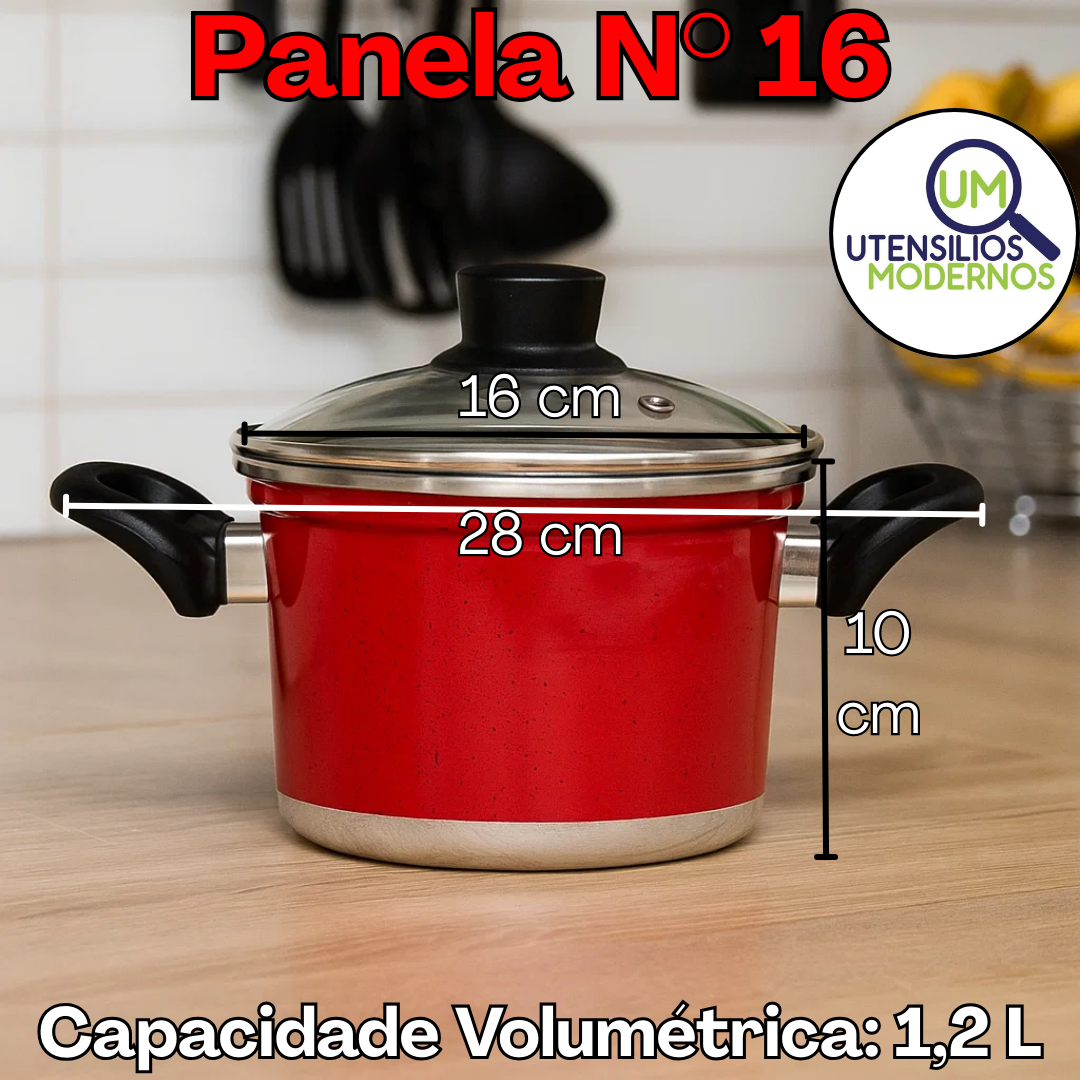 Jogo de Panelas de Alumínio 5 Peças com T...