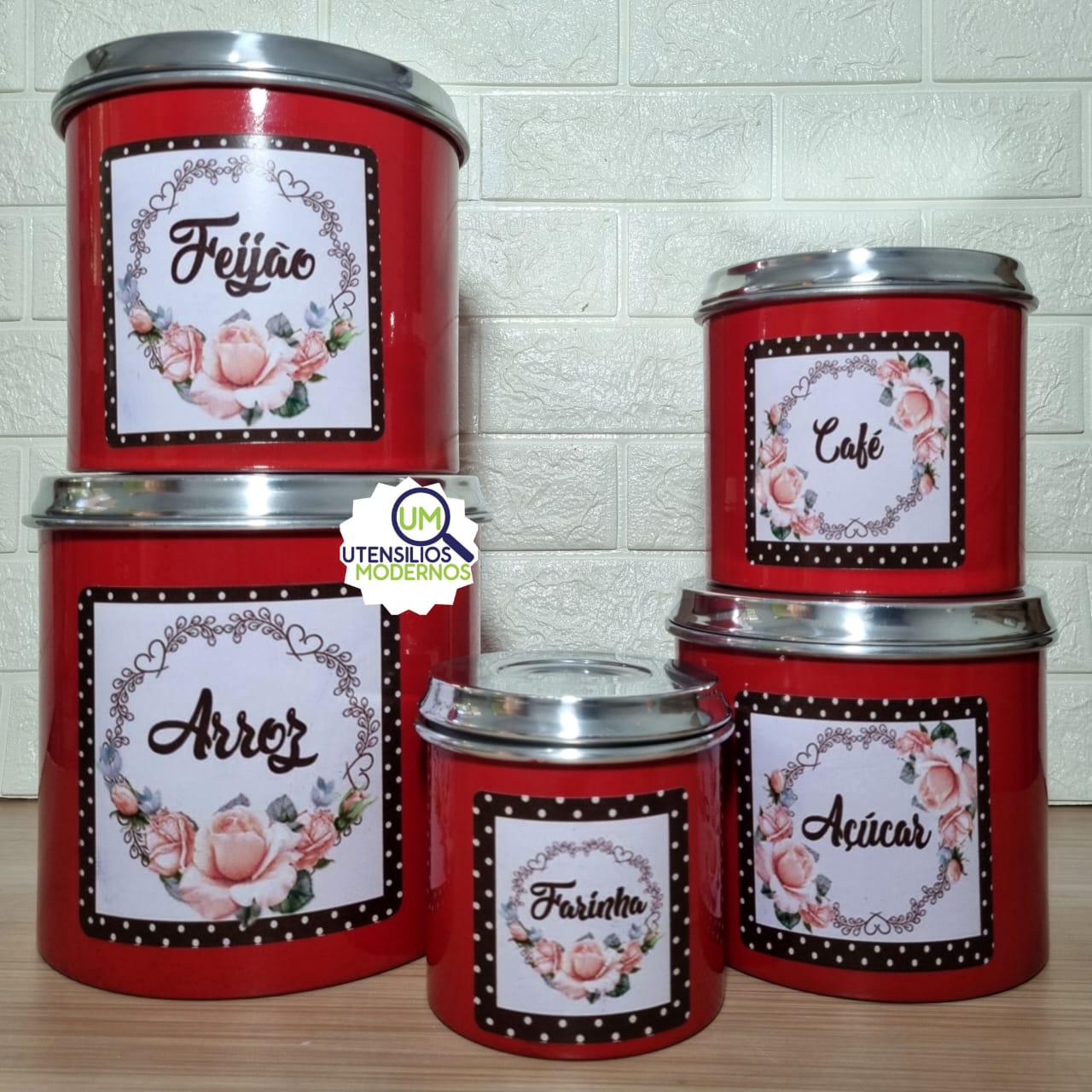 Jogo de Panela Vermelho 5 pçs + Fervedor ...
